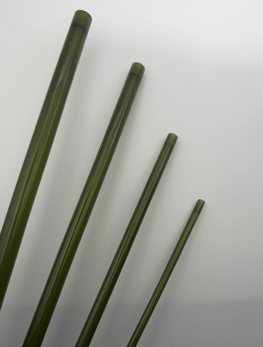 7'6" Premium Fiberglass 3pcs Spigot Ferrule Transparent Olive Green