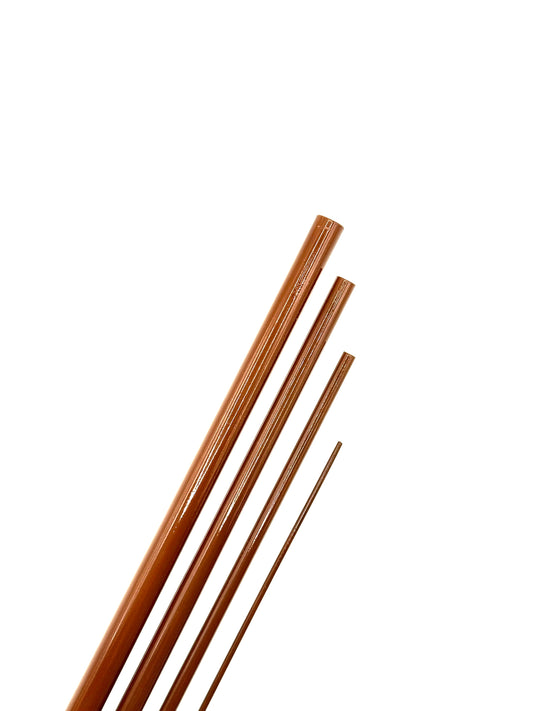 Premium Gloss Brown Fiberglass Rod blank 9ft 4pcs